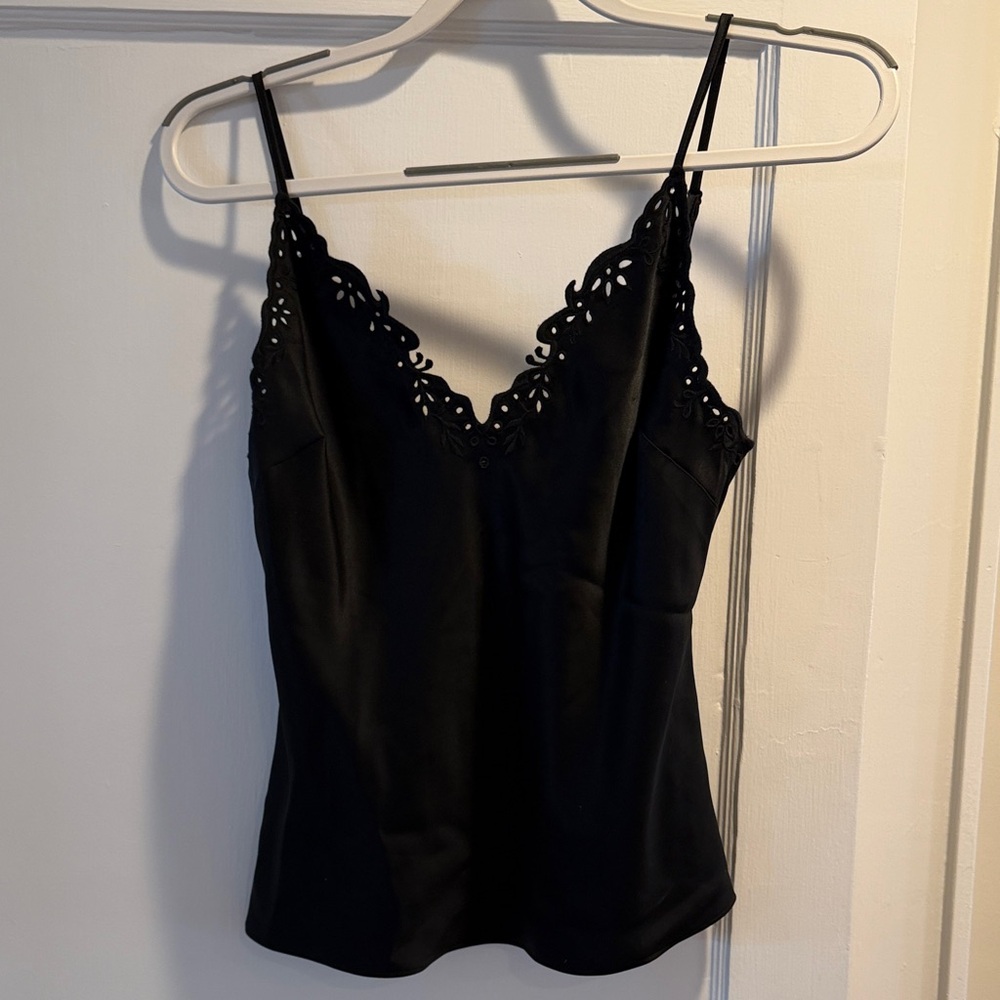 Aritzia Black Lace Trim Cami Top